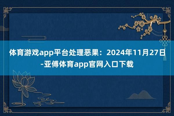 体育游戏app平台处理恶果：2024年11月27日-亚傅体育app官网入口下载