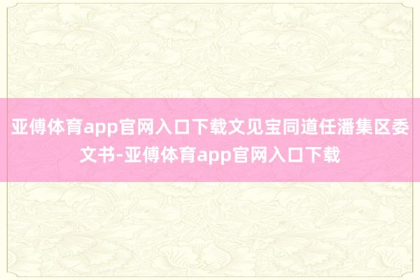 亚傅体育app官网入口下载文见宝同道任潘集区委文书-亚傅体育app官网入口下载