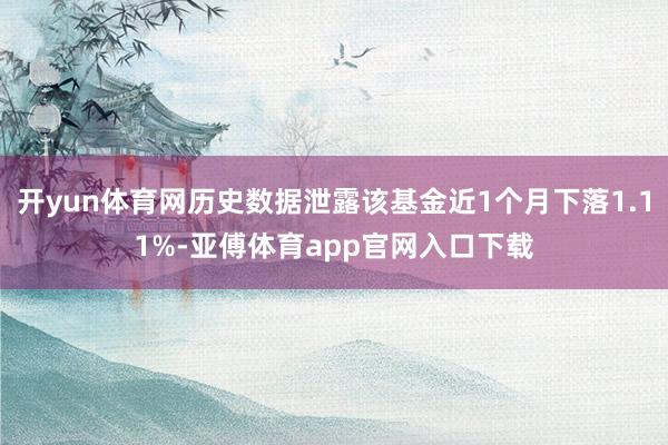 开yun体育网历史数据泄露该基金近1个月下落1.11%-亚傅体育app官网入口下载