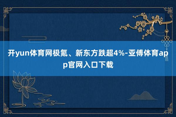 开yun体育网极氪、新东方跌超4%-亚傅体育app官网入口下载