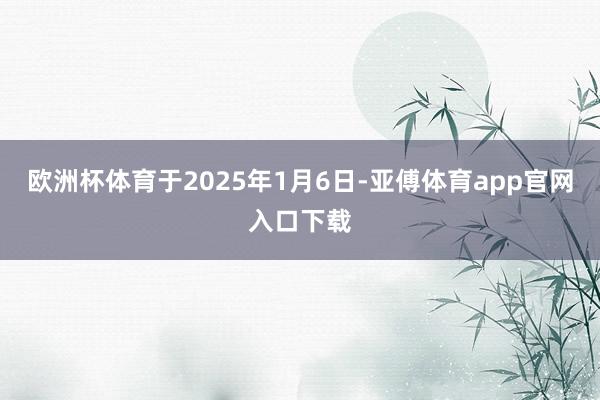 欧洲杯体育于2025年1月6日-亚傅体育app官网入口下载