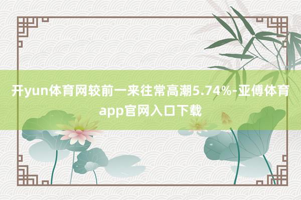 开yun体育网较前一来往常高潮5.74%-亚傅体育app官网入口下载